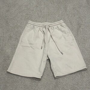 Off-White Men's Light Beige Drawstring Athletic Shorts